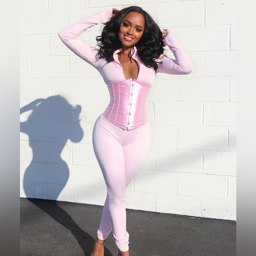 Pink Plastic Babez Amare Jumpsuit W/ Corset - Pink